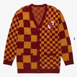 💵Wizarding World Harry Potter Gryffindor Checkered Cardigan Size Small
